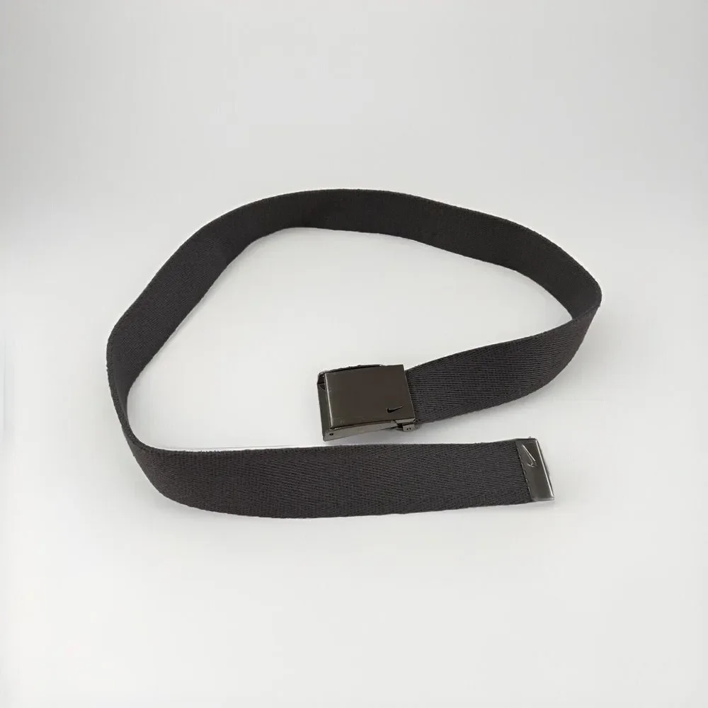 Nike Mens Charcoal Gray Mesh Fabric Web‎ Belt Adjustable Sliver Buckle One Size